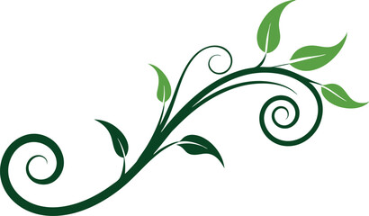 A Decorative Swirl With Foliage On Transparent Background - Premium Design Element