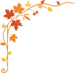 Corner Border With Fall Vines On Transparent Background - Creative Visual Resource