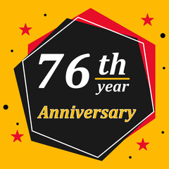76th Year Anniversary Celebration Badge Design