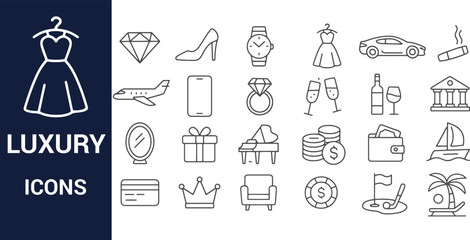 Luxury Lifestyle Icon Set Elegant Line Icons for Premium Design Projects