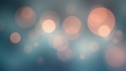 Abstract Background with Teal, Orange, and Peach Bokeh Lights, Soft and Dreamy Atmosphere