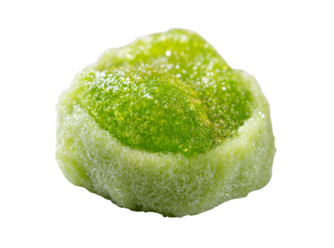 Green algae specimen close up vibrant color macro photography, Isolated On Transparent Background