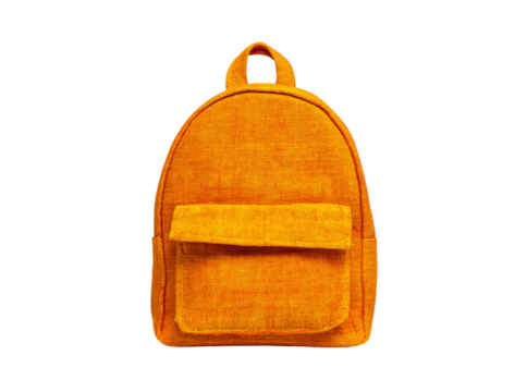 Small orange backpack trendy fashion accessory, Isolated On Transparent Background - Powered by Adobe