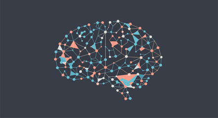 Abstract Brain Network Neural Connections and Cognitive Processes