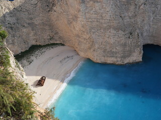 Iconic Navagio Beach with shipwreck and turquoise waters, Zakynthos, Greece