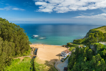 Amazing Playa de La Nora beach near Gijon, Asturias, northern Spain