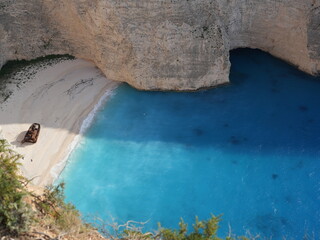 Iconic Navagio Beach with shipwreck and turquoise waters, Zakynthos, Greece