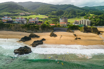 Beautiful Bakio Hondartza beach in Bentalde, Bakio, Basque Country, Spain