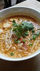 Malaysian laksa with coconut broth.