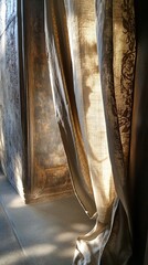 soft shadows on wall from moving curtain.