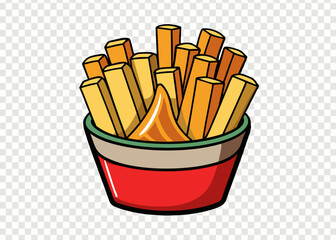 basket of french fries Creative vector cartoon illustration