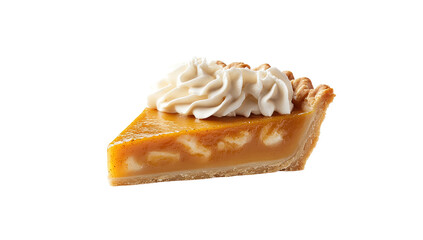Creamy pumpkin pie slice