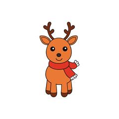 christmas reindeer with red nose