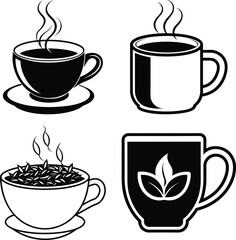 Coffee cups sketches and doodles
Coffee cup. Icon for design. Blank, white and black backgrounds - Line icon
