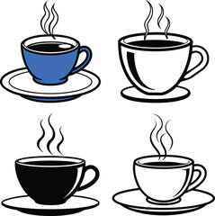 Coffee cups sketches and doodles
Coffee cup. Icon for design. Blank, white and black backgrounds - Line icon
