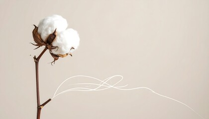 Line Art Style, Minimal Cotton Icon