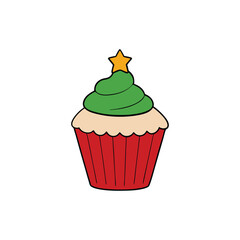 cupcake with cream and cherry