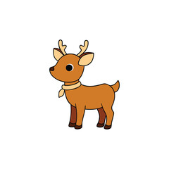 Christmas reindeer with red nose vector art 