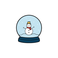 snowman with christmas tree