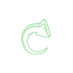 handdrawn arrow line element