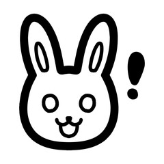 驚いたうさぎのキャラクターのイラスト