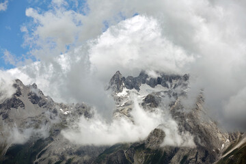 Mist-shrouded scenery of Jade Dragon Snow Mountain in Lijiang, Yunnan, China