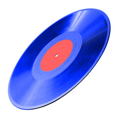 One color vinyl record on white background