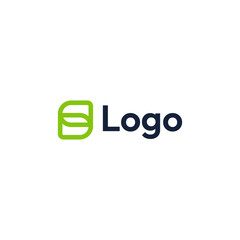 Abstract logo of the letter S, C , D or O in the form of a leaf. Original modern logo in vector.