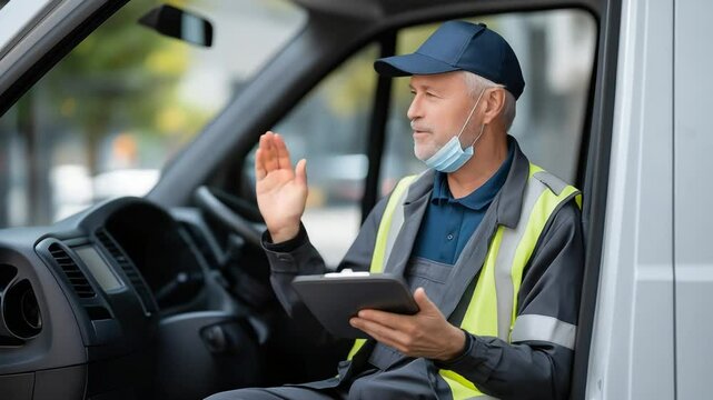 Driver receiving digital instructions for client safety needs