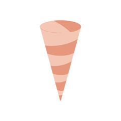 Abstract illustration of a cone shape with gradient colors on a white background
