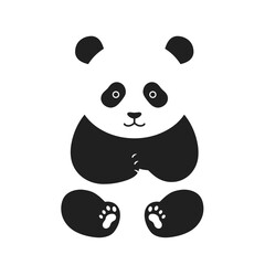 Cartoon panda character with a playful expression against a simple white background