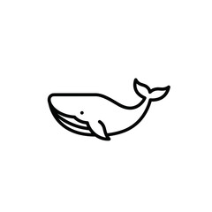 Obraz premium Outline drawing of a whale swimming in the ocean 