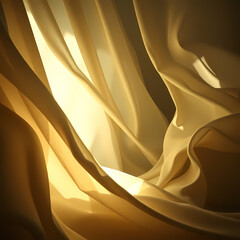 Shiny Golden Draped Background — Luxurious Textile Texture. Uses: premium branding, fashion promo, wedding design, digital banners