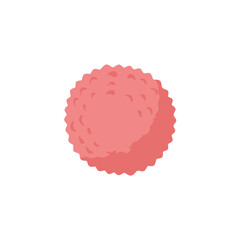 Vibrant pink lychee fruit illustration with a clean white background, ideal for food-related designs