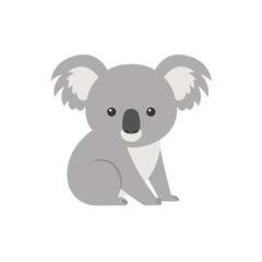 Naklejka premium Cute cartoon koala sitting against a plain background, showcasing its adorable features