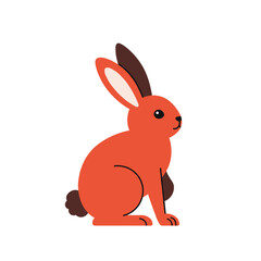 Fototapeta premium Vibrant cartoon rabbit with oversized ears, set against a minimalistic white background