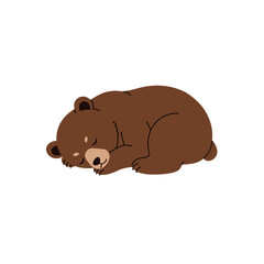 A cute, sleeping brown bear in a serene environment, showcasing peacefulness and tranquility
