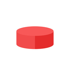 Red cylindrical object on a white background, emphasizing simplicity and design