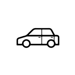 Flat Line Vector Icon of Car — Transportation and Vehicle Concept