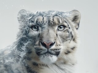 Fototapeta premium portrait panthère de neiges