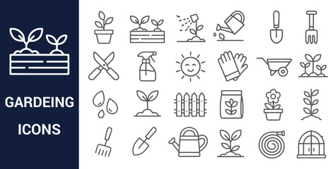 Gardening Icons A Collection of Line Art Illustrations for Garden Projects