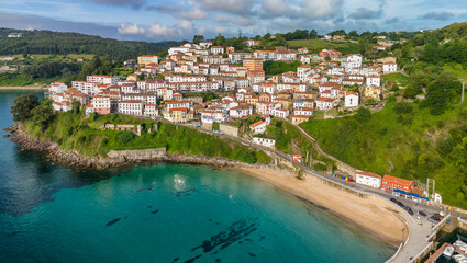 Charming fishing village of Lastres in the Asturias region, northern Spain