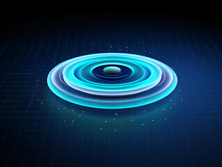 Abstract blue glowing circles background technology futuristic design concept