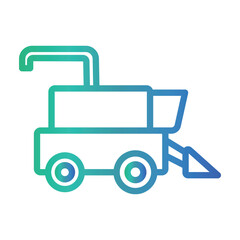 Combine Harvester Color gradient illustration vector icon which can easily modify or edit 
