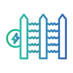 Electric Fence Color gradient illustration vector icon which can easily modify or edit 
