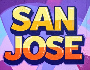 Colorful san jose street art mural with bold typography
