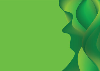 Abstract Female Silhouette with Nature Flow – Eco Vector Background