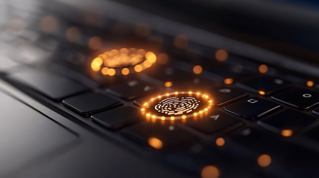 Digital Fingerprint on Laptop.