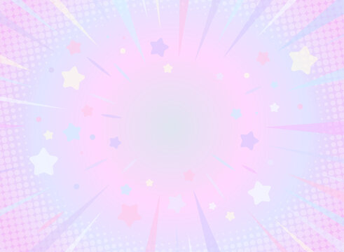 可愛い星の集中線のフレーム背景