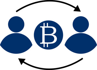 bitcoin digital crypto currency. Vector Illustration